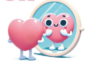 Mirror heart mascot