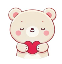 Bear with heart mascot