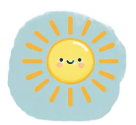 Smiling sun mascot